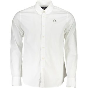 La Martina, Overhemden, Heren, Wit, 3Xl, Leer, Elegante Slim Fit Formele Overhemd