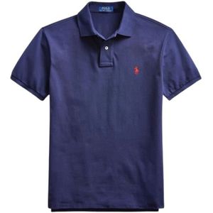 Polo Ralph Lauren, Tops, Heren, Blauw, M, Katoen, Slim Fit Mesh Polo Shirt