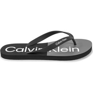 Calvin Klein, Zwarte rubberen teenslippers Zwart, Heren, Maat:41 EU
