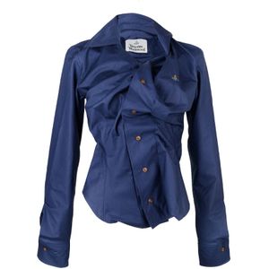 Vivienne Westwood, Blouses & Shirts, Dames, Blauw, S, Katoen, Asymmetrische Navy Drunken Shirt