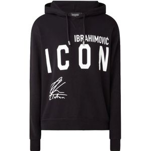 Dsquared2, Sweatshirts & Hoodies, Heren, Zwart, S, Katoen, Zwarte hoodie met Ibrahimovic print