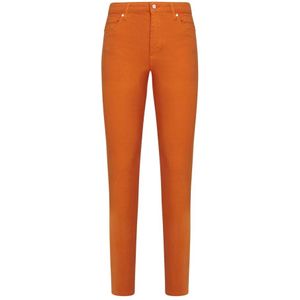 Kiton, Broeken, Dames, Oranje, S, Denim, Oranje Slim-fit Denim Jeans