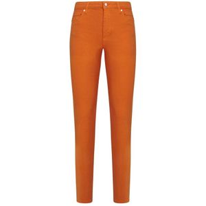 Kiton, Oranje Slim-fit Denim Jeans Oranje, Dames, Maat:S