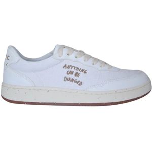 Acbc, Witte Dubbele Stof Sneakers Wit, Dames, Maat:38 EU