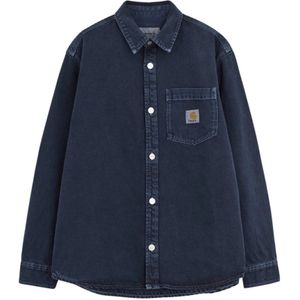 Carhartt Wip, Overhemden, Dames, Blauw, M, Katoen, Blauw Katoenen Overhemd met Klassieke Kraag