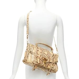 Proenza Schouler Pre-owned, Pre-owned, Dames, Beige, ONE Size, Tweed, Tweedehands leren schoudertassen