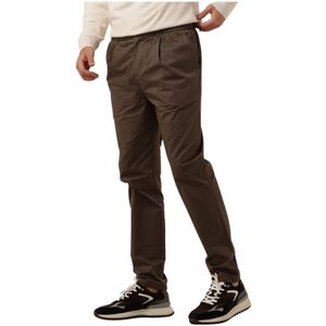 Scotch & Soda, Broeken, Heren, Bruin, W30 L32, Slim-fit Stretch Poplin Jogger Broek