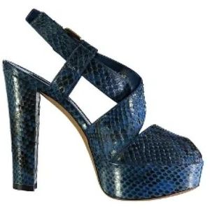 Louis Vuitton Vintage, Blauwe Leren Louis Vuitton Sandalen Blauw, Dames, Maat:38 EU