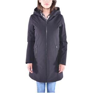 Woolrich, Hoogwaardige Softs Dons Regenjas Zwart, Dames, Maat:L