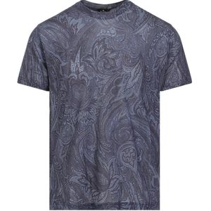 Etro, Tops, Heren, Blauw, L, Blauw Paisley Print T-shirt