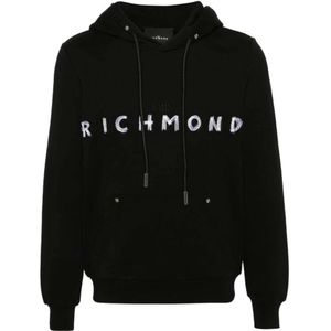 John Richmond, Sweatshirts Hoodies Zwart, Heren, Maat:XL