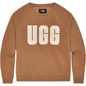 Ugg, Sweatshirts & Hoodies, Dames, Bruin, S, Bruine Sweater met Maxi Logo