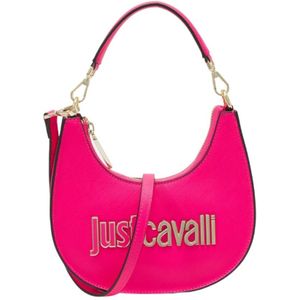 Just Cavalli, Tassen, Dames, Roze, ONE Size, Leer, Stijlvolle Schoudertassen