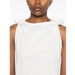 Courrèges, Tops, Dames, Wit, S, Katoen, Witte Mouwloze Racerback Top