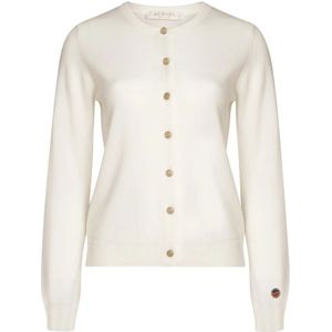 Busnel, Gouden Knoop Cardigan Beige, Dames, Maat:XS