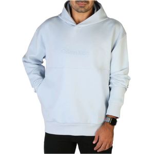 Calvin Klein, Comfortabele en stijlvolle hoodie voor heren Blauw, Heren, Maat:S