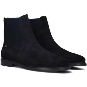 Tommy Hilfiger, Schoenen, Dames, Blauw, 38 EU, Suède, Navy Suède Chelsea Boots Flag