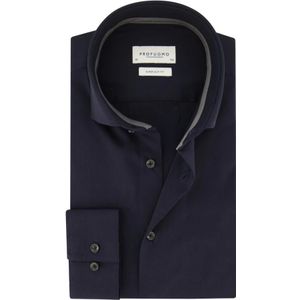 Profuomo, Overhemden, Heren, Blauw, 2Xl, Katoen, Donkerblauw Business Overhemd