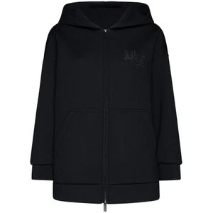 Max Mara, Sweatshirts & Hoodies, Dames, Zwart, M, Wol, Zwarte Oversized Hoodie Trui