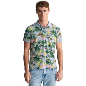Gant, Tops, Heren, Veelkleurig, 3Xl, Hawaii Print Polo Shirt