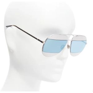 Dior Vintage, Pre-owned, Dames, Blauw, ONE Size, Pre-owned Metal sunglasses