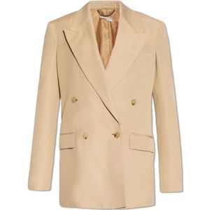 Stella McCartney, Dubbelrijige blazer Beige, Dames, Maat:XS