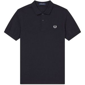 Fred Perry, Tops, Heren, Blauw, M, Katoen, Katoenen Piqué Regular Fit Shirt