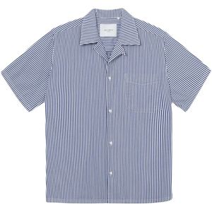 Les Deux, Overhemden, Heren, Veelkleurig, S, Lawson 2.0 Poplin Strepen Wit/Blauw Overhemd