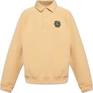Lacoste, Sweatshirts & Hoodies, Heren, Beige, S, Katoen, Sweatshirt met logo