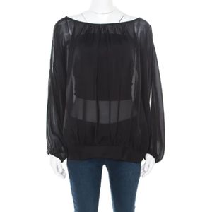 Marc Jacobs Pre-owned, Pre-owned, Dames, Zwart, L, Pre-owned Silk tops