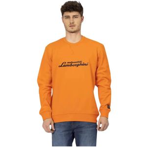 Automobili Lamborghini, Sweatshirts & Hoodies, Heren, Oranje, 2Xl, Katoen, Oranje Logo Sweatshirt voor Heren