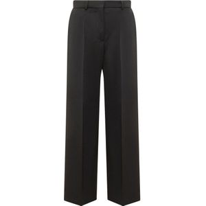 Lanvin, Wijde Pijp Getailleerde Broek Zwart, Dames, Maat:XS