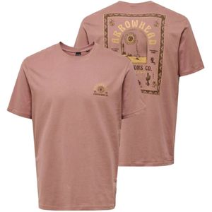 Only & Sons, Tops, Heren, Roze, S, Katoen, Casual Katoenen T-shirt voor Mannen