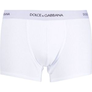 Dolce & Gabbana, Ondergoed, Heren, Wit, S, Katoen, Logo Taille Katoenen Boxershorts