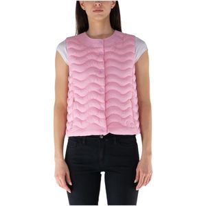 Ciesse Piumini, Chanel Kraag Sagitta Vest Roze, Dames, Maat:S