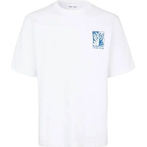 Samsøe Samsøe, Tops, Heren, Wit, L, Katoen, Gedrukte Oversized Korte Mouw T-shirt