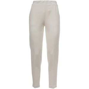 Le Tricot Perugia, Elastische Taille Gebreide Broek Wit, Dames, Maat:S