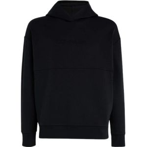 Calvin Klein, Sweatshirts & Hoodies, Heren, Zwart, XL, Katoen, Embossed Logo Comfort Hoodie