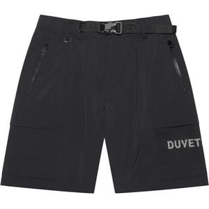 Duvetica, Korte broeken, Heren, Zwart, XL, Polyester, Stretch Cordura Logo Print Shorts