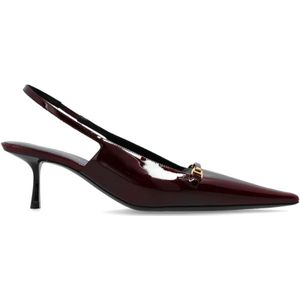 Saint Laurent, Schoenen, Dames, Rood, 39 EU, Leer, Hoge hakken Carine