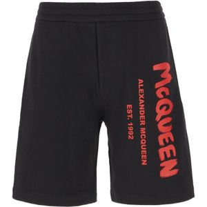 Alexander McQueen, Korte broeken, Heren, Zwart, M, Katoen, Stijlvolle Bermuda Shorts voor Mannen