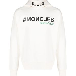 Moncler, Sweatshirts & Hoodies, Heren, Beige, M, Katoen, Beige Trui - Grenoble Collectie
