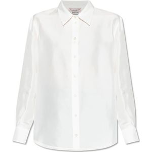 Alexander McQueen, Blouses & Shirts, Dames, Wit, S, Zijden overhemd