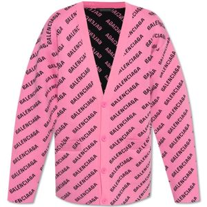 Balenciaga, Truien, Dames, Roze, S, Loszittende cardigan