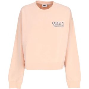 Obey, Sweatshirts & Hoodies, Dames, Roze, S, Stad Crewneck Sweatshirt Dames