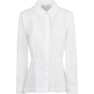 Tory Burch, Blouses & Shirts, Dames, Wit, M, Katoen, Op maat gemaakt poplin overhemd, wit