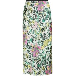 Diane Von Furstenberg, Bloemenpatroon Elastische Taille Lange Rok Veelkleurig, Dames, Maat:XS