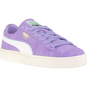 Puma, Schoenen, Dames, Paars, 41 EU, Leer, Lila Leren Sneakers