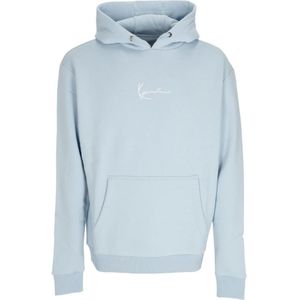 Karl Kani, Essential Light Blue Hoodie Streetwear Blauw, Heren, Maat:M