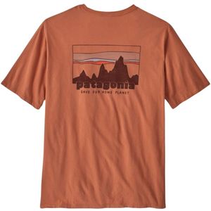 Patagonia, Tops, Heren, Bruin, M, Katoen, Skyline Grafisch Katoenen T-shirt